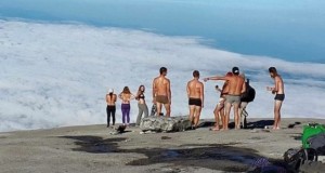 Nude tourists on Mount Kinabalu
